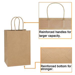 BagDream 5.25x3.75x8" Brown Paper Bags 100PCS